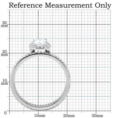 TS028 - Rhodium 925 Sterling Silver Ring with AAA Grade CZ  in Clear-1