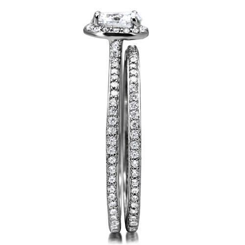 TS028 - Rhodium 925 Sterling Silver Ring with AAA Grade CZ  in Clear-4