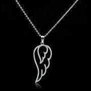 TS034 - Rhodium 925 Sterling Silver Necklace with AAA Grade CZ  in Clear-0