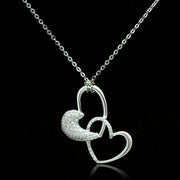 TS036 - Rhodium 925 Sterling Silver Chain Pendant with AAA Grade CZ  in Clear-0
