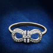 TS047 - Rhodium 925 Sterling Silver Ring with AAA Grade CZ  in Clear-0
