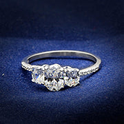 TS049 - Rhodium 925 Sterling Silver Ring with AAA Grade CZ  in Clear-0