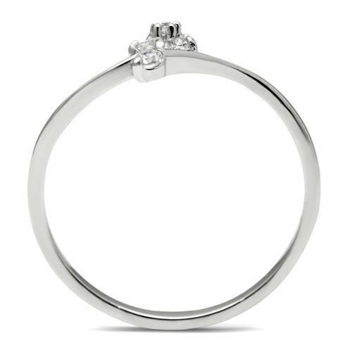 TS056 - Rhodium 925 Sterling Silver Ring with AAA Grade CZ  in Clear-2