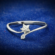 TS056 - Rhodium 925 Sterling Silver Ring with AAA Grade CZ  in Clear-0