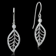 TS068 - Rhodium 925 Sterling Silver Earrings with AAA Grade CZ  in Clear-0