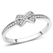 TS075 - Rhodium 925 Sterling Silver Ring with AAA Grade CZ  in Clear-0