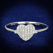 TS133 - Rhodium 925 Sterling Silver Ring with AAA Grade CZ  in Clear-0