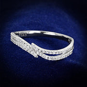 TS146 - Rhodium 925 Sterling Silver Ring with AAA Grade CZ  in Clear-0