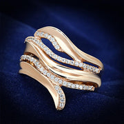 TS168 - Rose Gold 925 Sterling Silver Ring with AAA Grade CZ  in Clear-0