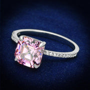 TS179 - Rhodium 925 Sterling Silver Ring with Cubic  in Rose-0