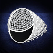 TS216 - Rhodium 925 Sterling Silver Ring with AAA Grade CZ  in Clear-0
