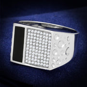 TS219 - Rhodium 925 Sterling Silver Ring with AAA Grade CZ  in Clear-0