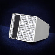 TS222 - Rhodium 925 Sterling Silver Ring with AAA Grade CZ  in Clear-0