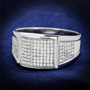 TS241 - Rhodium 925 Sterling Silver Ring with AAA Grade CZ  in Clear-0