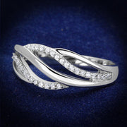 TS268 - Rhodium 925 Sterling Silver Ring with AAA Grade CZ  in Clear-0