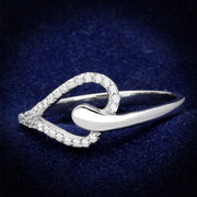 TS269 - Rhodium 925 Sterling Silver Ring with AAA Grade CZ  in Clear-0