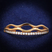 TS278 - Rose Gold 925 Sterling Silver Ring with AAA Grade CZ  in Clear-0