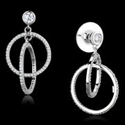 TS294 - Rhodium 925 Sterling Silver Earrings with AAA Grade CZ  in Clear-0