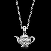 TS297 - Rhodium 925 Sterling Silver Pendant with AAA Grade CZ  in Clear-0