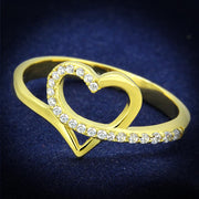 TS308 - Gold 925 Sterling Silver Ring with AAA Grade CZ  in Clear-0