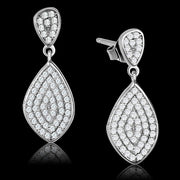 TS325 - Rhodium 925 Sterling Silver Earrings with AAA Grade CZ  in Clear-0