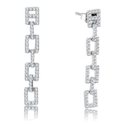TS326 - Rhodium 925 Sterling Silver Earrings with AAA Grade CZ  in Clear-0