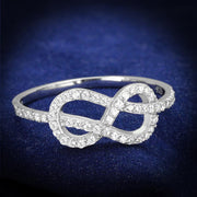 TS360 - Rhodium 925 Sterling Silver Ring with AAA Grade CZ  in Clear-0