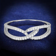 TS365 - Rhodium 925 Sterling Silver Ring with AAA Grade CZ  in Clear-0