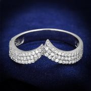 TS366 - Rhodium 925 Sterling Silver Ring with AAA Grade CZ  in Clear-0