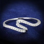TS368 - Rhodium 925 Sterling Silver Ring with AAA Grade CZ  in Clear-0