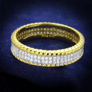 TS371 - Gold+Rhodium 925 Sterling Silver Ring with AAA Grade CZ  in Clear-0