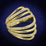 TS379 - Gold 925 Sterling Silver Ring with AAA Grade CZ  in Clear-0