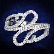 TS383 - Rhodium 925 Sterling Silver Ring with AAA Grade CZ  in Clear-0