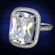 TS391 - Rhodium 925 Sterling Silver Ring with AAA Grade CZ  in Clear-0