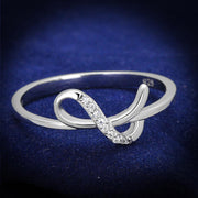 TS426 - Rhodium 925 Sterling Silver Ring with AAA Grade CZ  in Clear-0
