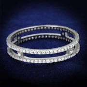 TS434 - Rhodium 925 Sterling Silver Ring with AAA Grade CZ  in Clear-0