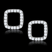 TS445 - Rhodium 925 Sterling Silver Earrings with AAA Grade CZ  in Clear-0