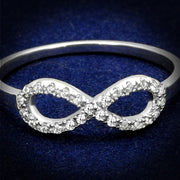 TS487 - Rhodium 925 Sterling Silver Ring with AAA Grade CZ  in Clear-0