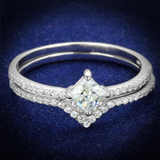 TS504 - Rhodium 925 Sterling Silver Ring with AAA Grade CZ  in Clear-0