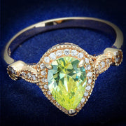 TS538 - Rose Gold 925 Sterling Silver Ring with AAA Grade CZ  in Apple Green color-0