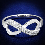 TS541 - Rhodium 925 Sterling Silver Ring with AAA Grade CZ  in Clear-0