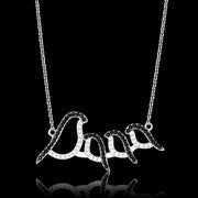 TS564 - Rhodium + Ruthenium 925 Sterling Silver Chain Pendant with AAA Grade CZ  in Clear-0