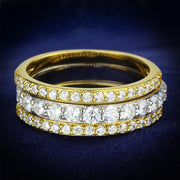 TS568 - Gold+Rhodium 925 Sterling Silver Ring with AAA Grade CZ  in Clear-0