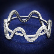 TS576 - Rhodium 925 Sterling Silver Ring with AAA Grade CZ  in Clear-0