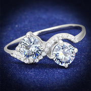 TS577 - Rhodium 925 Sterling Silver Ring with AAA Grade CZ  in Light Amethyst-0