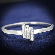 TS584 - Rhodium 925 Sterling Silver Ring with AAA Grade CZ  in Clear-0