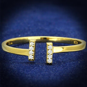 TS595 - Gold 925 Sterling Silver Ring with AAA Grade CZ  in Clear-0