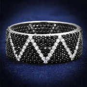 TS600 - Rhodium + Ruthenium 925 Sterling Silver Ring with Synthetic Spinel in Multi Color-0