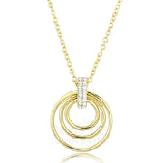 TS601 - Gold 925 Sterling Silver Necklace with AAA Grade CZ  in Clear-0