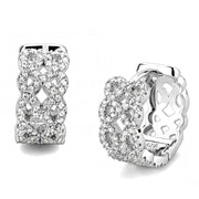 TS616 - Rhodium 925 Sterling Silver Earrings with AAA Grade CZ  in Clear-0
